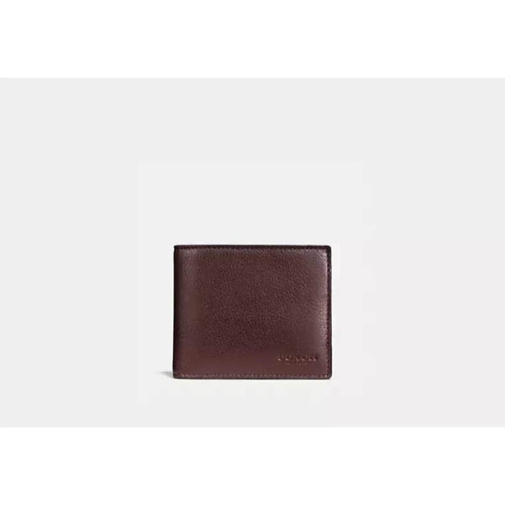Men's Cole Haan Bifold Compact Billfold Wallet Brown Leather Classic NEW $179